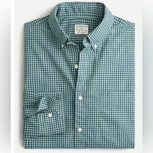 J. Crew Stretch Secret Wash Cotton Poplin Shirt in Gingham